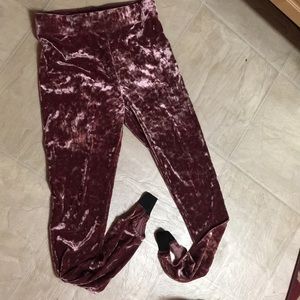 Mauve Crushed Velvet leggings
